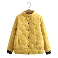 Wholesale Women s Down Parkas XL XL Large Size Cotton Padded Winter Stand up Collar Single breasted Jacket Short Thick Warm Coat K986