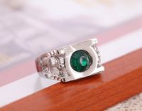 Wholesale Men Ring Green Green Lantern Ring For Men Genuine Sliver Gem Stone Fine Jewelry Women Men Gemstone Rings