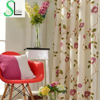 Wholesale Rose Red Light Blue Curtains For Living Room Tulle Bedroom Kitchen Cortina Curtain Embroidered Chinese Blinds Children1