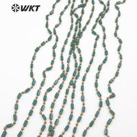 Wholesale Chains WT RBC075 WKT Meter Dark Green Crystal Beads Chain Luxe Style Handmade Rosary For Women Jewelry Making
