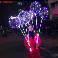 Wholesale Bobo Ball LED Line With Stick Wave Ball M String Balloon Light Up For Christmas Halloween Wedding Birthday Home Wedding Party Decoration