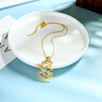 Wholesale Pendant Necklaces Uer Chinese Traditional Dragon Necklace For Women Gifts Luxury Crystal Gold Color Alloy Fashion Jewelry