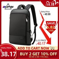 Wholesale BOPAI Slim Laptop Men Inch Office Work Women Business Bag Unisex Black Ultralight Backpack Thin Back Pack Q1110