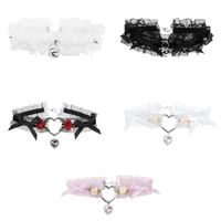 Wholesale Pendant Necklaces Pc Women Girls Lace Neck Choker Handmade Bow Rose Necklace Retro Underwear Accessories Leg Ring Lolita Costume