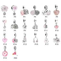 Wholesale NEW Sterling Silver Fit Pandora Charms Bracelets Spring Flowers Rose Daisy House Crown Charm for European Women Wedding Original Fashion Jewelry