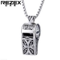 Wholesale 2022ch Chrome Pendant Fashion Trend Personality Men s and Women s Scrooge Titanium Steel Whistle Flute Can Sound Hearts Necklace Wgv2
