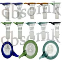 Wholesale QBsomk Glass Bowl with Honeycomb Screen Round mm or mm male joint Color optional fit for Glass bongs Glass water Pipe Ashcatcher