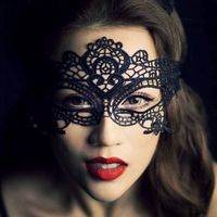 Wholesale Black Mask Lady Lace Mask Fashion Hollow Eye Mask Masquerade Party Fancy Masks Halloween Venetian Mardi Party Costume
