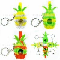 Wholesale Environment Protection Smoking Pipe Soft Silicone Pineapple Ashtraies Butter Box Home Compact Glass Pipes Womens Portable New fr M2