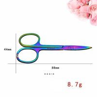 Wholesale NEWProfessional Rainbow Color Stainless Steel Eyebrow Tweezer Eyebrow Mini Scissors Clip Anti static Face Hair Remover Tool RRF13400