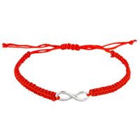 Wholesale Link Chain Romantic Infinity Charm Bracelets Red Black Adjustable String Handmade Bracelet For Women Men Kid Thread Amulet Jewelry