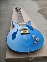 Wholesale custom RS electric guitar with flamed maple veneer blue P90 pickups mahogany body with shell inlay bird mosaic