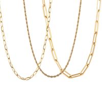 Wholesale 14K titanium steel necklace women s gold jewelry small waist simple TISCO Chain Necklace