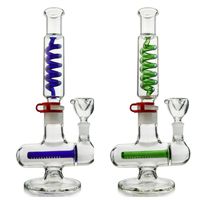 Wholesale 11 Inch Freezable Glass Bongs Inline Perc Water Pipes Build A Bong Condenser Coil Oil Dab Rigs mm Female Joint Hookahs With Bowl Diffused Downstem ILL06