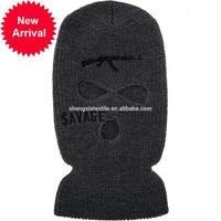 Wholesale avage Custom Design Embroidery Balaclava Motorcycle Hole Full Face Knit Ski Mask Beanie Hat WIQ