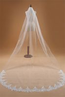 Wholesale Babyonline D R E S S Wedding Bridal Veils White Elegant Long Veil with Lace and Metal Comb at the Edge Cathedral Length