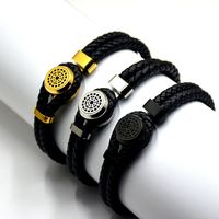 Wholesale Promotion Classical Black Woven Leather Bracelets Luxury MtB Branding French Mens Man Jewelry Charm Bracelets Pulseira As Birthday Gift T9