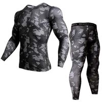 Wholesale thermal underwear rash guard kit MMA Compression Apparel leggings men unionsuit Bodybuilding T Shirt camouflage tracksuit