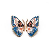 Wholesale Stud Butterfly Earrings Alloy Creative Colorful Enamel Retro Pretty Rhinestone Party Accessories For Women Girl1