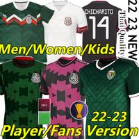 Wholesale 2022 Mexico soccer jerseys CONCACAF Gold Cup Camisetas Fans Player version CHICHARITO LOZANO DOS SANTOS national team football shirts Men Women Kids kit