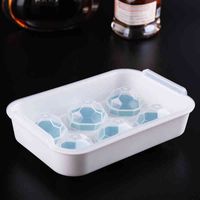 Wholesale 6 Hole Whisky Big Spherical Ice Cubs Tools Ices Cubes Maker Jelly Making Mold With Cover Easy to Release Colors MY inf0717