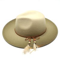 Wholesale Hat British Women Men Brim Gradient Feather With Winter Wide Dec Panama Belt Autumn Felt Fedora Brittany Wool New Jazz Caps Njjgh