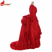 Wholesale Costume Accessories Costumebuy Victorian Medieval Rococo Gothic Retro Ball Gown Antoinette Women Queen Princess Dress Red Luxury Custom Made