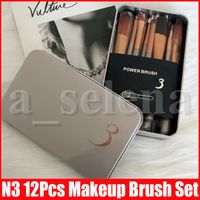 Wholesale N3 set Makeup Brush Professional Cosmetic Facial Brush Kit Metal Box Brush Sets Face Powder Brushes