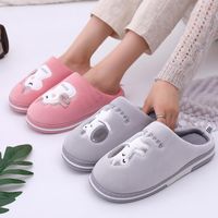Wholesale Slippers Women Cute Cartoon Winter Home Ladies Pattern Indoor House Shoes Female Flat Thick Heels