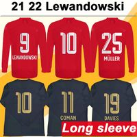 Wholesale 21 LEWANDOWSKI Long Sleeve Mens Soccer Jerseys KIMMICH GNABRY COMAN SABITZER DAVIES SARR HERNANDEZ MULLER Home Away rd Football Shirts