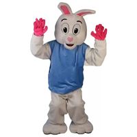 Wholesale High quality Fursuit Rabbit Mascot Costume Halloween Christmas Fancy Party Dress Cartoon Character Suit Carnival Unisex Adults Outfit