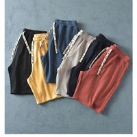 Wholesale Summer Solid Color Shorts Men Fashion Ladies Elastic Waists Short Pants Male Casual Cotton Black Home for Man