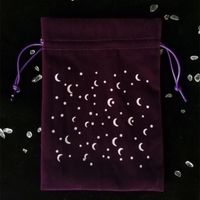 Wholesale Gift Packaging Bag Flannelette Drawstring Soft Cloth Bags Jewellery Storage Pouch Thick Stars Moon Printed Black Purple Hot Sale ms G2