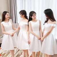 Wholesale Ethnic Clothing Fashion Bandage Prom Dresses White Bridesmaid Wedding Dress Elegant Short Women Party Dress1