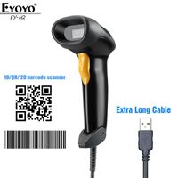 Wholesale Eyoyo EY H2 Handheld USB Wired barcode scanner D D QR Bar Codes Reader CCD Automatic Scanning For Windows xp Mac OS