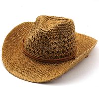 Wholesale Western Cowboy Hat Men Panama Outdoor Summer Beach Cap Women Sombrero Vaquero Hombre Chapeu Wide Brim Mens Straw Sun Hat