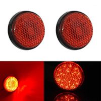 Wholesale Emergency Lights mm Universal LED V Motorcycle ATV Rear Tail Light Round Brake Stop Lamp Number Plate Reflector Arrival1