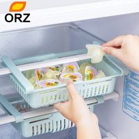Wholesale 2 x Adjustable Refrigerator Storage Box Kitchen Organizer Drawer Basket Vegetable Fruit Fresh Storage Rack