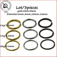 Wholesale BOG Pieces Steel Adjustable By Hand Seamless Nose Hoop Ring Body Piercing Jewelry g g g Gold Silver Black1