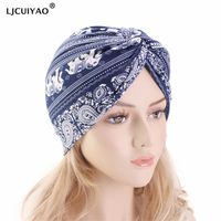 Wholesale LJCUIYAO Cotton Print Muslim Turban Scarf For Women Islamic Inner Caps Arab Wrap Head Scarves Femme Turbante Mujer New Hot