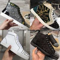 Wholesale casual big kid boys white bottoms tenis size us designer women shoes high red bottom spike men trainers Sneakers mens eur luxury