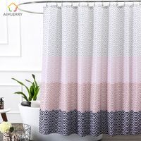 Wholesale Aimjerry Longer Pink Bathtub bathroom Shower Curtain Fabric Liner with Hooks Wx80H inch Waterproof and Mildewproof
