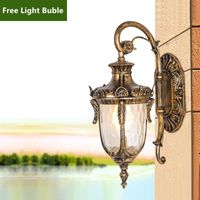 Wholesale Wall Lamp European Style Retro Outdoor Shell Villa Landscape Waterproof free Bulb