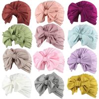 Wholesale Baby Hat Cotton big Bow Turban Hat Baby Photography Props Kids Beanie Infant Accessories Baby Cap for Girls Boy Child caps