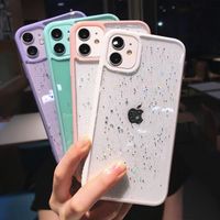 Wholesale Glitter Star Sequins Soft Bling Clear Phone Case For iPhone Pro Max XS XR X Plus Shockproof Transparent Powder Back Cover