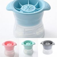 Wholesale Spherical Mould Silicone Lid Layered Ice Tray PP Base DIY Water Mold Bar Party Grey Drain Holes Summer jl L2