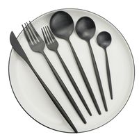 Wholesale 36Pcs Black Matte Flatware Cutlery Set Stainless Steel Dinnerware Set Dessert Fork Spoon Silverware Set Kitchen Tableware