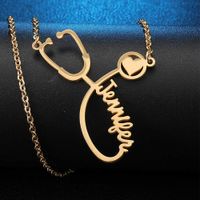 Wholesale Nurse Custom Name Christmas Gift Stethoscope Pendants Necklace Personalized Women Accessories Jewelry Collier