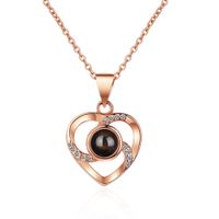 Wholesale I Love You Necklace Pendents Silver Heart Romantic Wedding Women Girl Friend Gifts Jewelry Fashion CZ Crystal