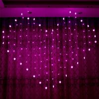 Wholesale 2x1 M Heart Shape Curtain Lights LEDs Fairy String Lights Icicle Curtain garland Christmas Light Decoration Wedding Home